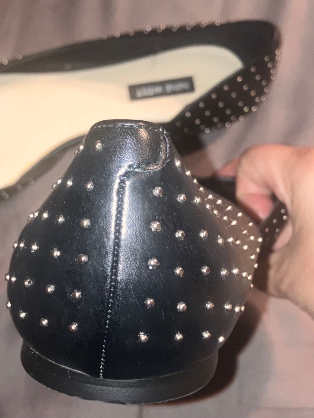 Women’s Nine West Black Studded Flats - Picture 4 of 10